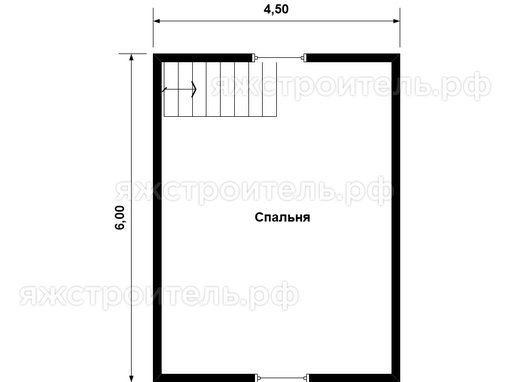 ДК-43 - каркасный дом 7.5х6 - планировка 2 этажа